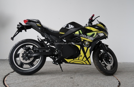 Motocicleta eléctrica de 3000W con potente batería de litio para deportes de carreras y freno de disco