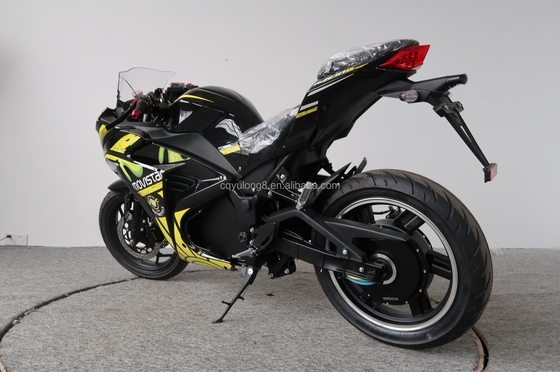 Motocicleta eléctrica de 3000W con potente batería de litio para deportes de carreras y freno de disco