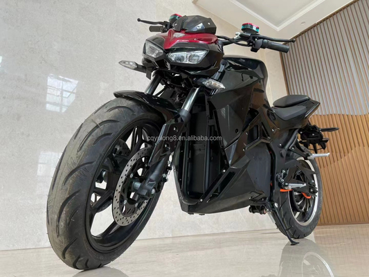 Motocicleta eléctrica de carreras de 72V3000W con velocidad máxima de 100KM/H y sistema de frenos de disco