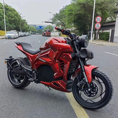 Motocicleta eléctrica de carreras personalizada de 72v 3000W 5000W con freno de disco y enfriamiento por agua